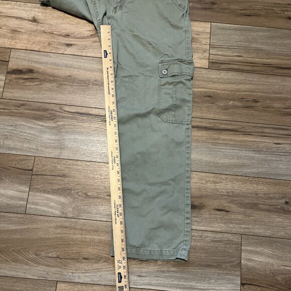 Women's VTG Levis SilverTab Khakis Cargo Pants 11 Light Green Canvas Baggy Skate - Picture 5 of 12